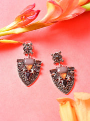 Silver Plated Designer Stone Drop Earring