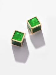 Gold Plated Designer Stone Stud Earrings