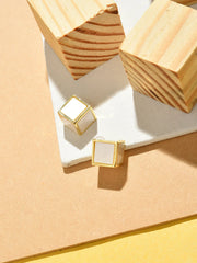 Gold Plated Designer Stone Stud Earrings