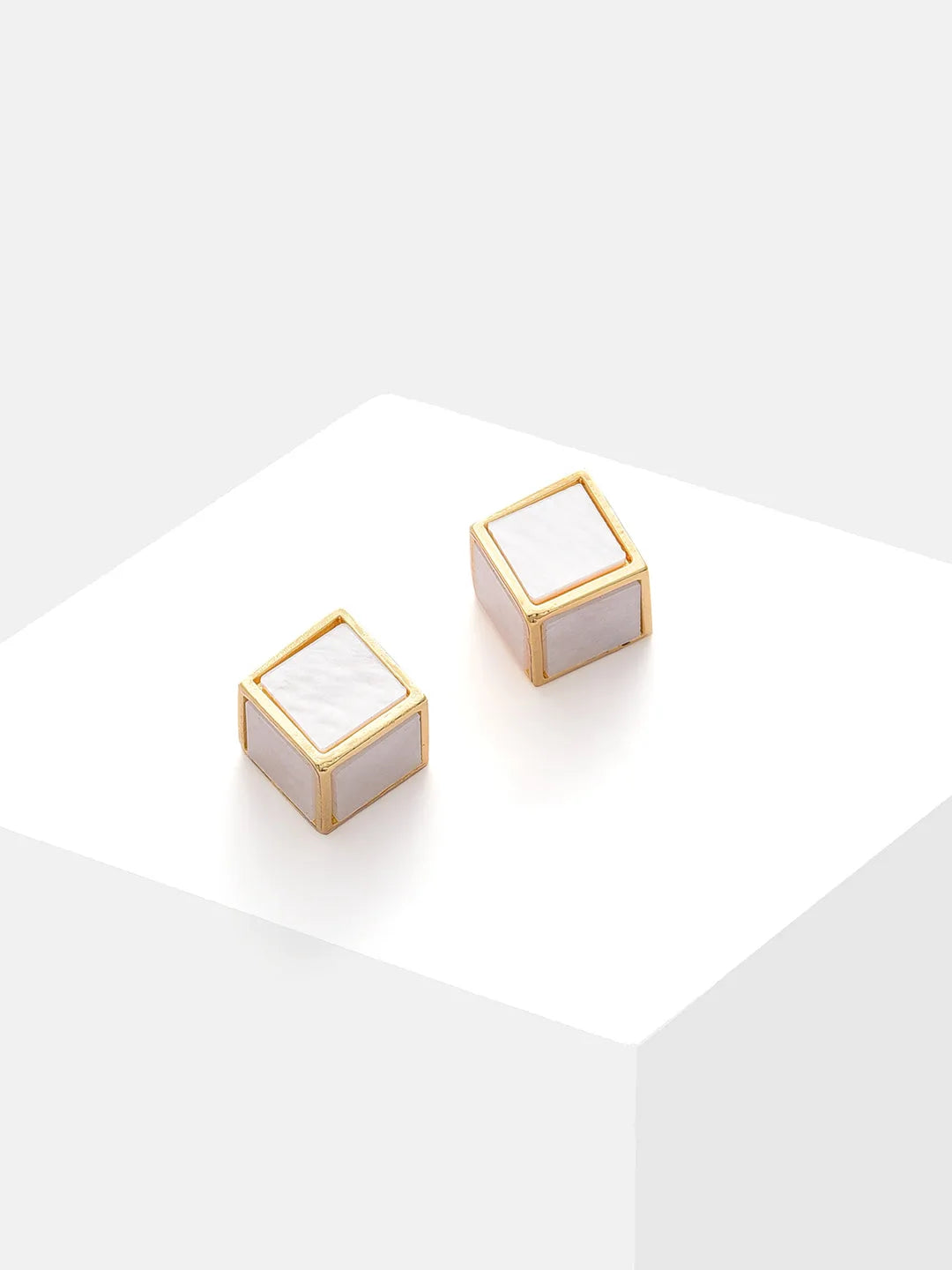 Gold Plated Designer Stone Stud Earrings