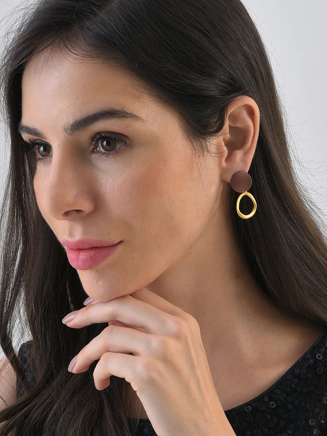 Gold Plated Designer Stone Drop Earrings