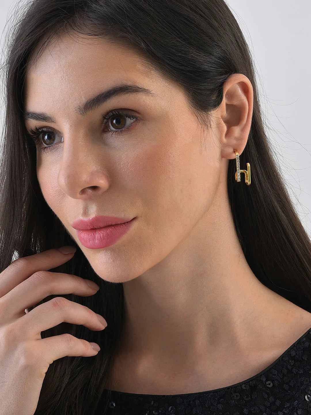 Gold Plated Designer Stone Drop Earrings