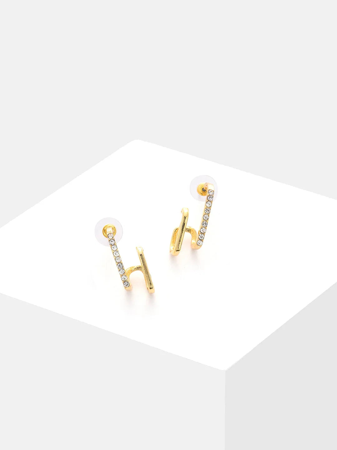 Gold Plated Designer Stone Drop Earrings