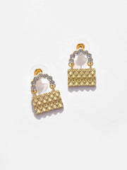 Gold Plated Designer Stone Stud Earrings