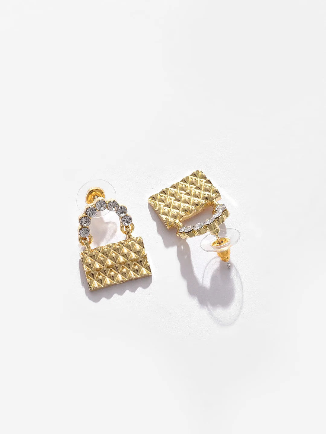 Gold Plated Designer Stone Stud Earrings