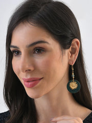 Gold Plated Beaded Drop Earrings