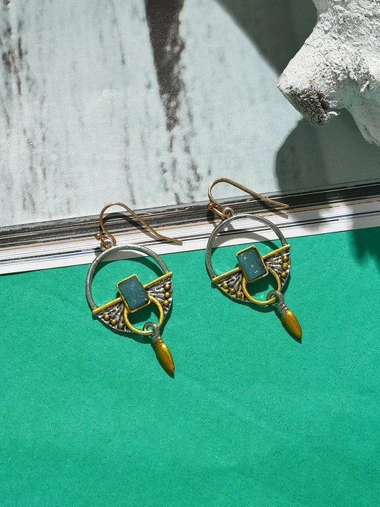 Gold Plated Designer Stone Drop Earrings