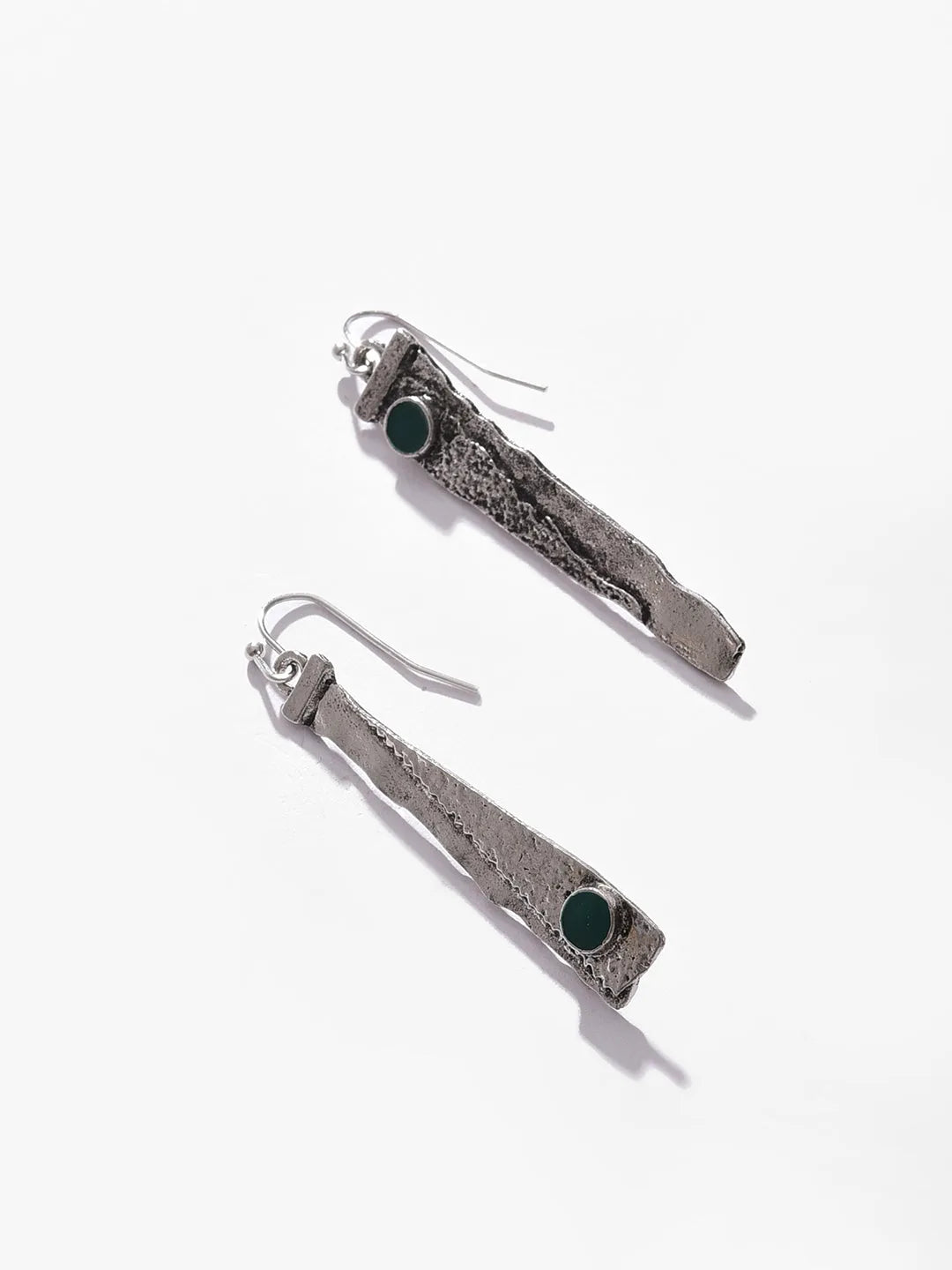 Silver Plated Designer Stone Drop Earrings