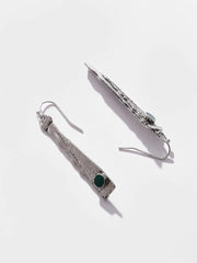 Silver Plated Designer Stone Drop Earrings