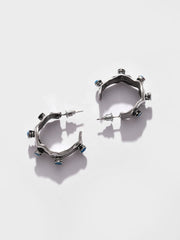 Silver Plated Designer Stone Stud Earrings