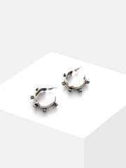 Silver Plated Designer Stone Stud Earrings