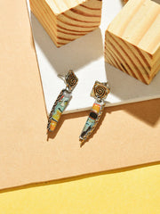 Gold Plated Designer Stone Drop Earrings