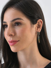 Gold Plated Designer Stone Drop Earrings