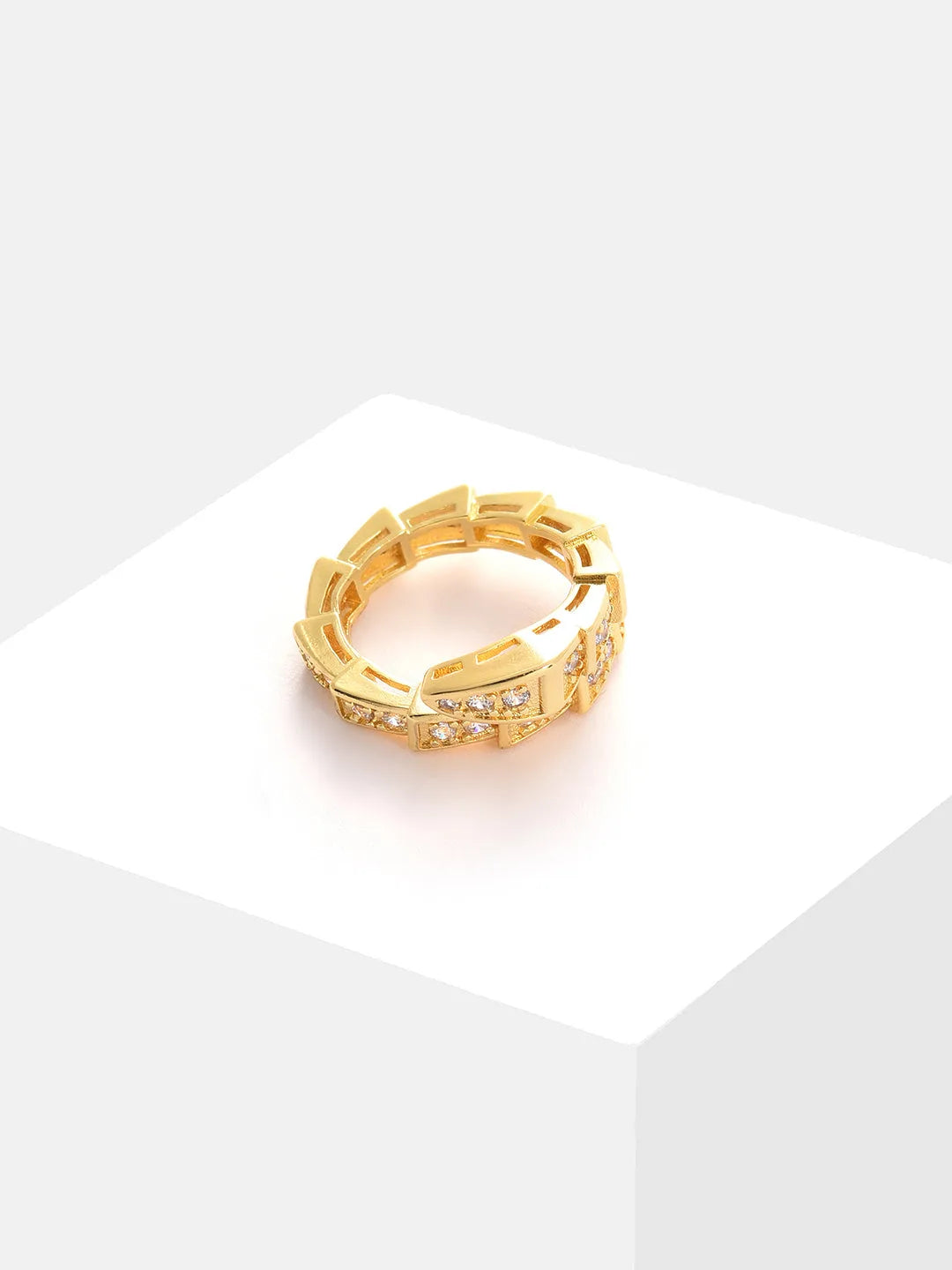 Gold Plated Designer Stone Ring