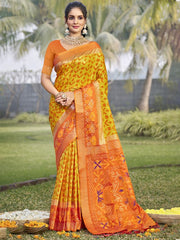 Silk Woven Work Festival Tassle Saree