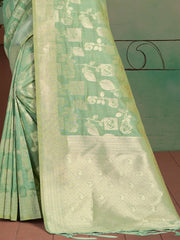 Pista Green Silk Woven Work Traditional Saree