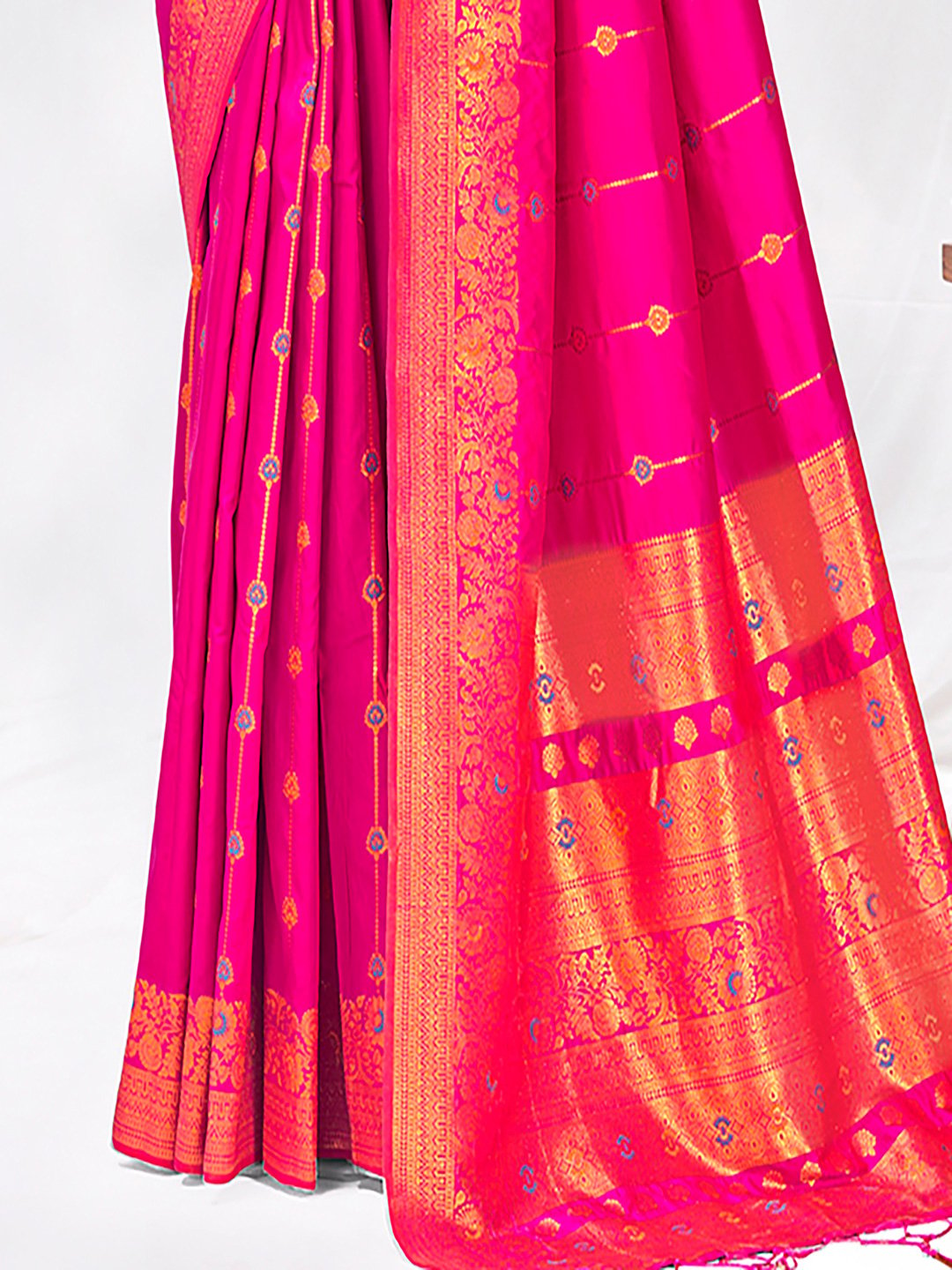 Pink Silk Woven Work Traditional Saree