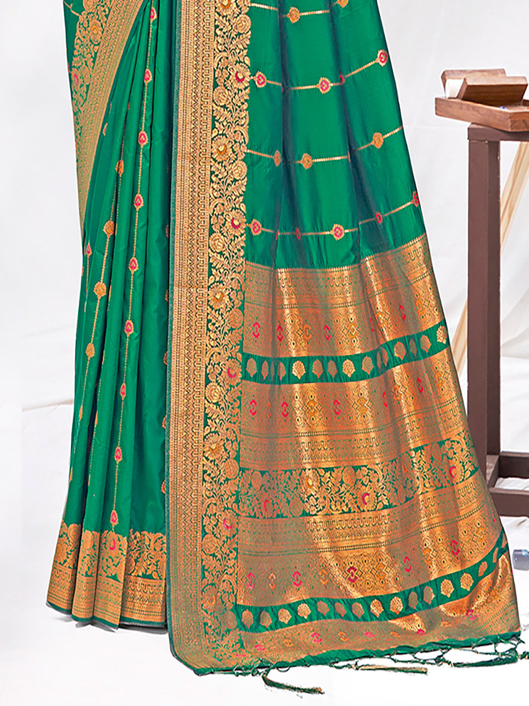 Green Silk Woven Work Traditional Saree