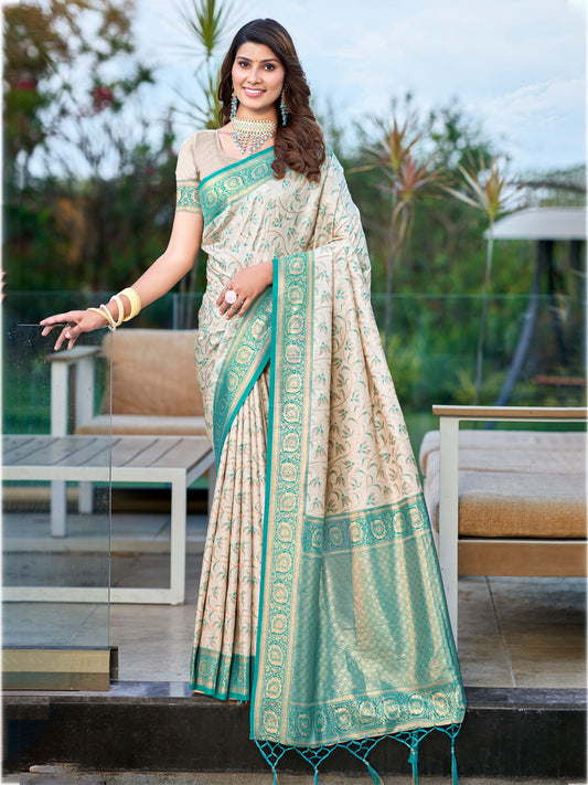 Sea Green Silk Woven Work Traditional Saree