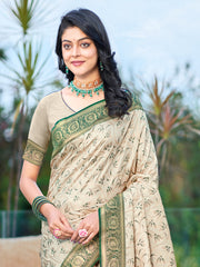 Olive Green Silk Woven Work Traditional Saree