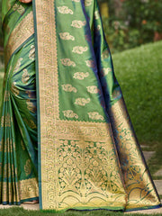 Green Silk Woven Work Traditional Saree