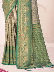 Green Silk Woven Work Festival Saree