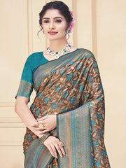 Sky Blue Silk Woven Work Traditional Saree