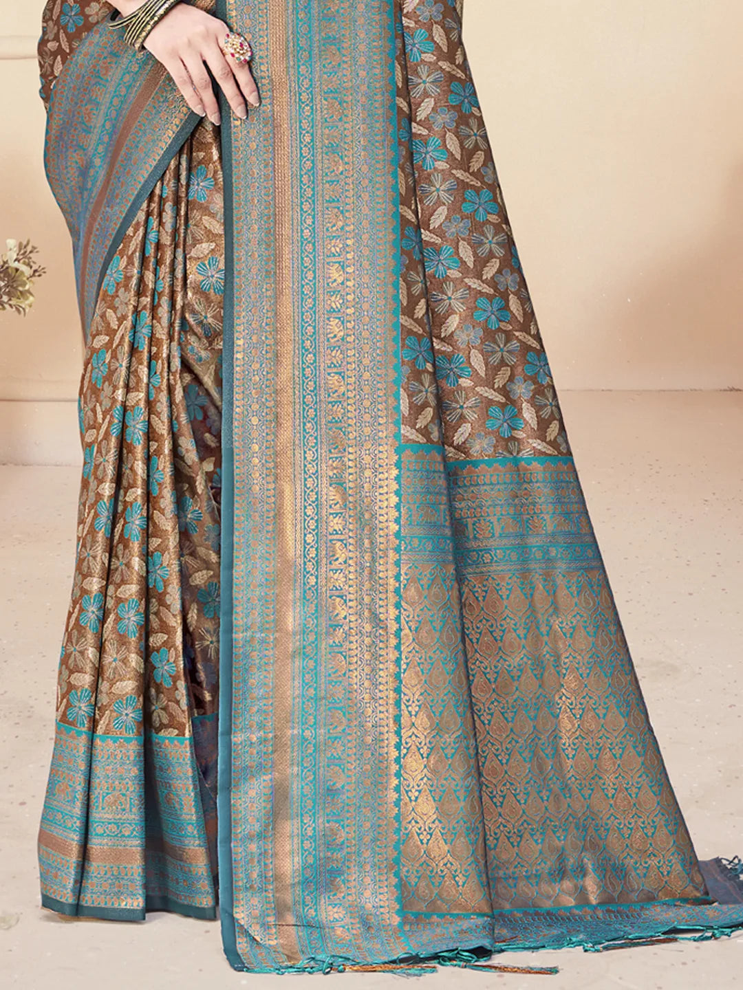 Sky Blue Silk Woven Work Traditional Saree