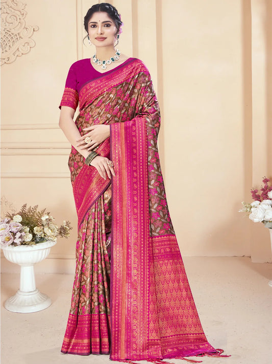 Rani Silk Woven Work Traditional Saree