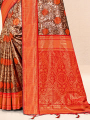 Red Silk Woven Work Traditional Saree