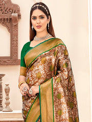 Green Silk Woven Work Traditional Saree