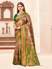 Green Silk Woven Work Traditional Saree