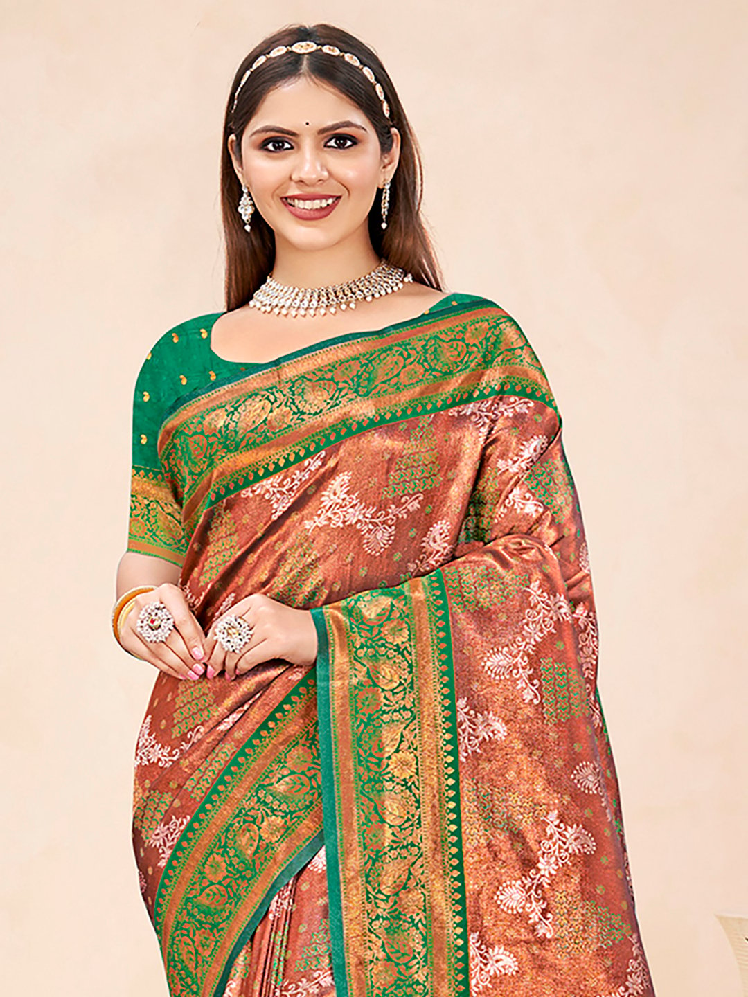 Green Silk Woven Work Traditional Saree