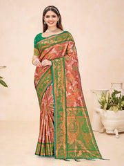 Green Silk Woven Work Traditional Saree