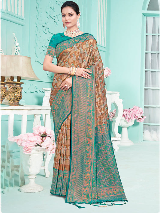 Sea Green Silk Woven Work Traditional Saree