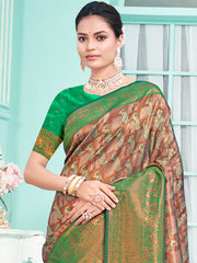 Green Silk Woven Work Traditional Saree