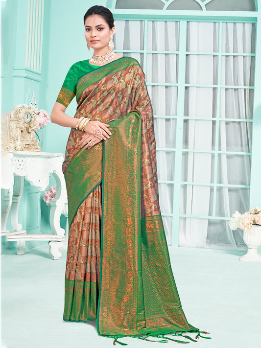 Green Silk Woven Work Traditional Saree