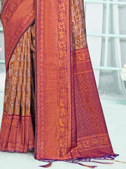 Purple Silk Woven Work Traditional Saree