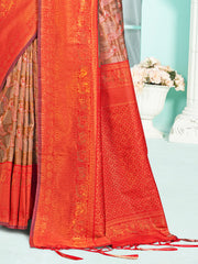 Red Silk Woven Work Traditional Saree