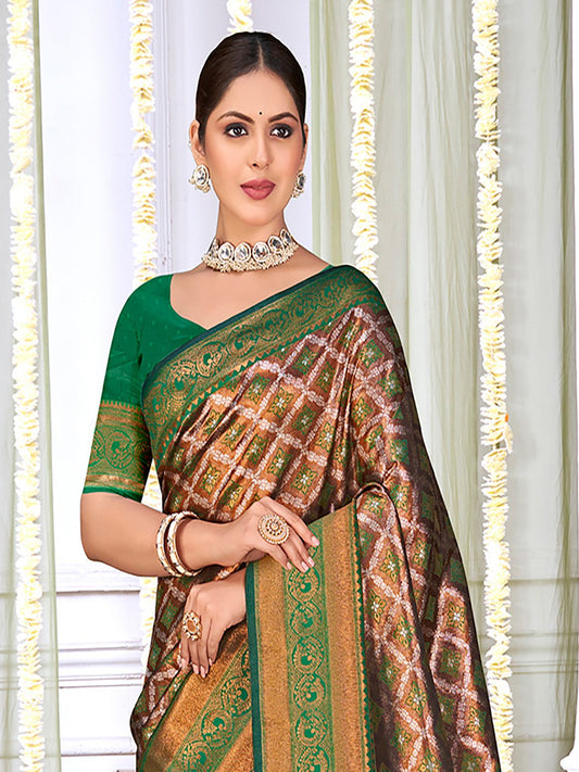 Green Silk Woven Work Traditional Saree