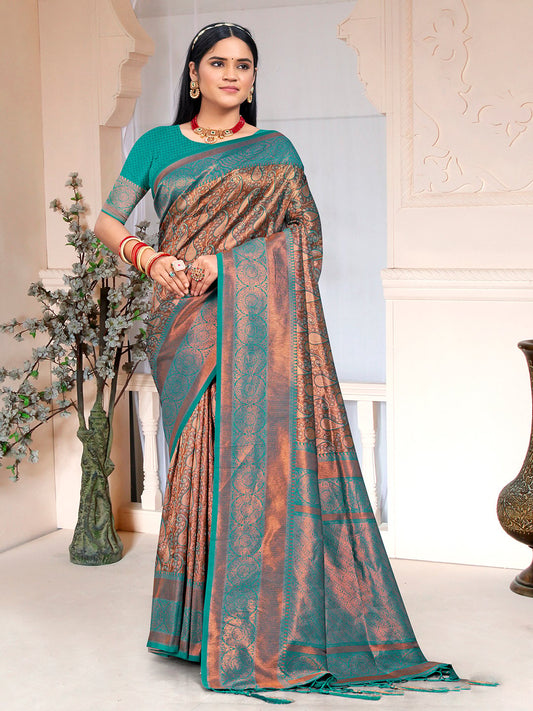 Sea Green Silk Woven Work Traditional Saree