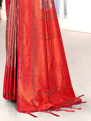 Red Silk Woven Work Traditional Saree