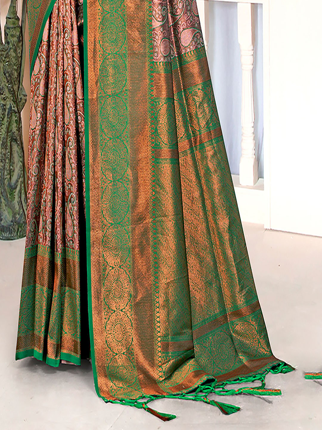 Green Silk Woven Work Traditional Saree