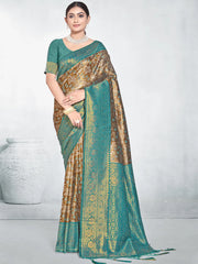 Blue Silk Woven Work Traditional Saree