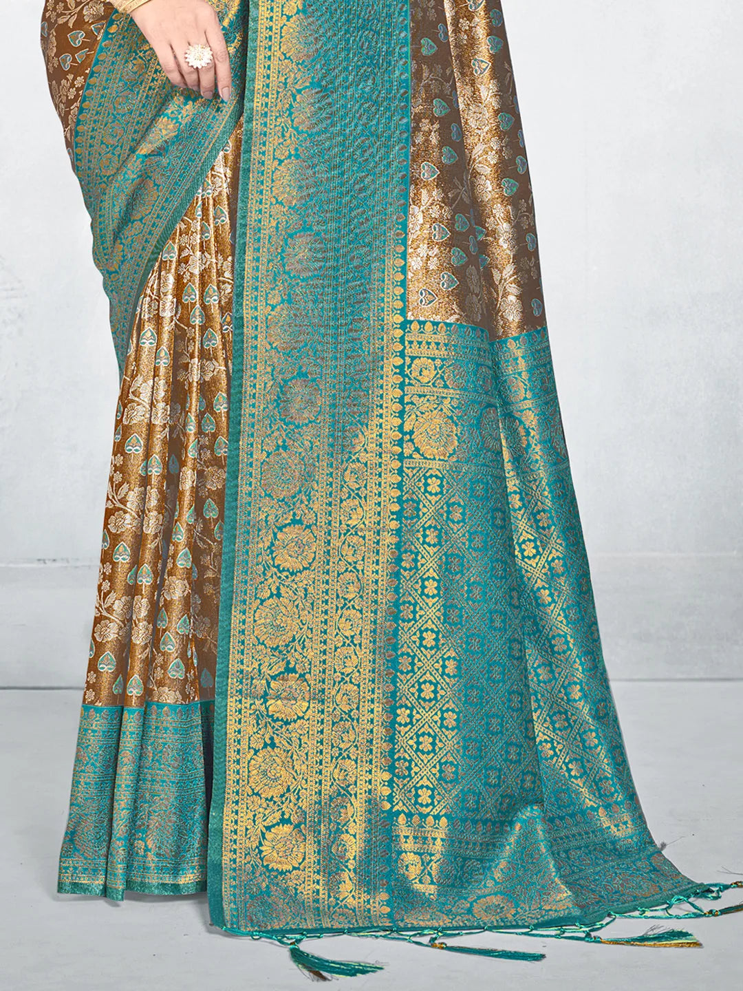 Blue Silk Woven Work Traditional Saree