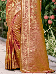 Brown Silk Woven Work Traditional Saree