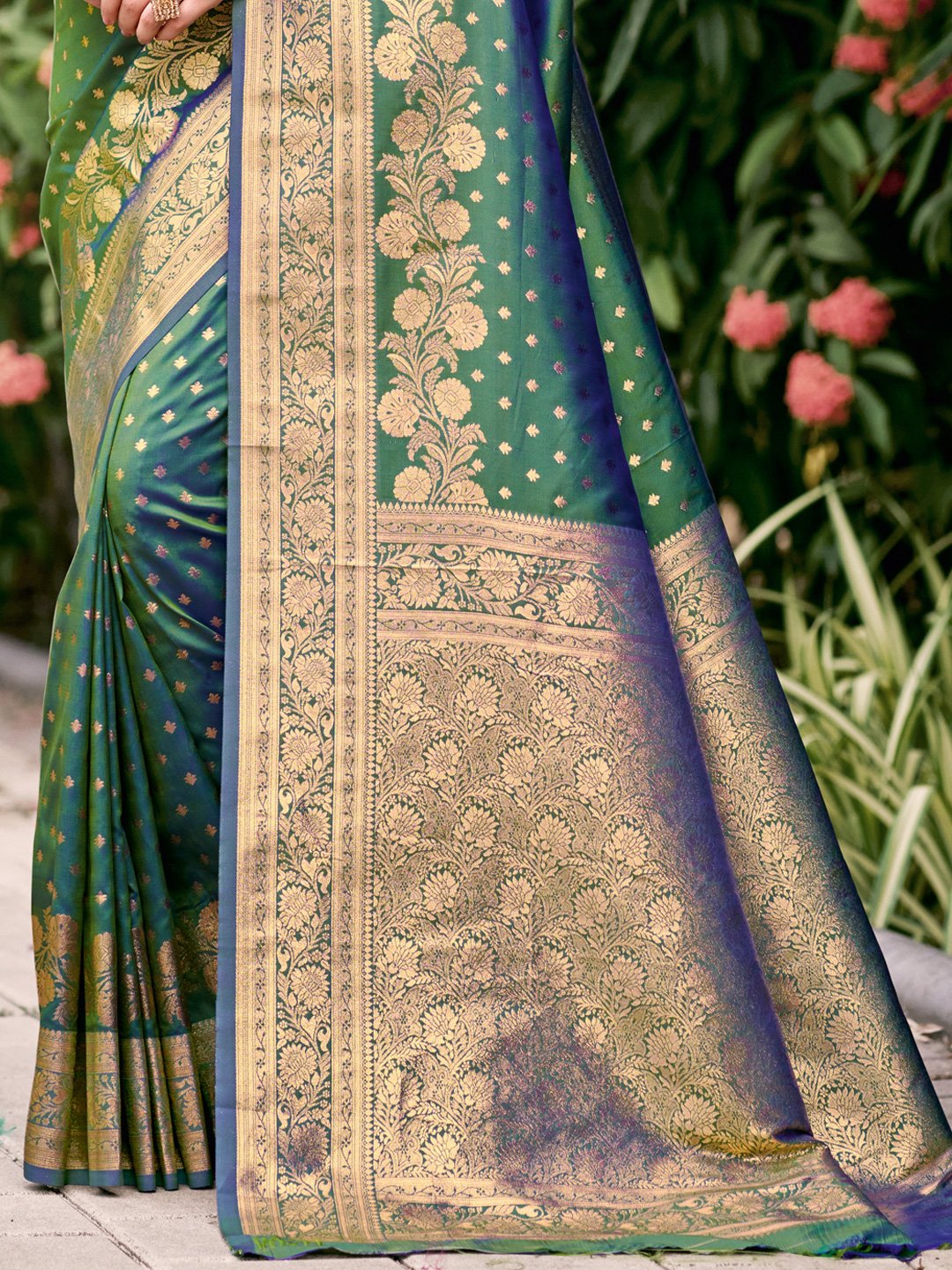 Green Silk Woven Work Traditional Saree