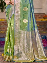 Green Silk Woven Work Traditional Saree