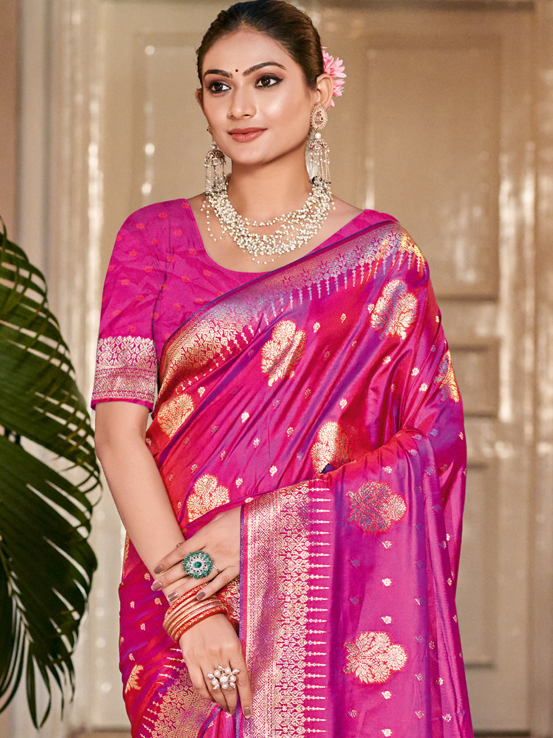 Rani Silk Woven Work Traditional Saree