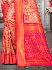 Pink Kanjivaram Silk Woven Work Traditional Tassels Saree